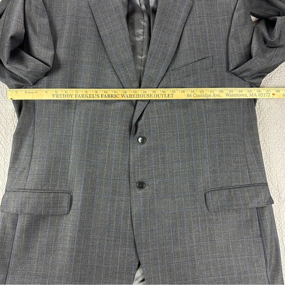 Men's Italian Gray Suit 52L Classic Style 2-Button 2-Piece LUBIAM Wool Suit - Picture 10 of 16
